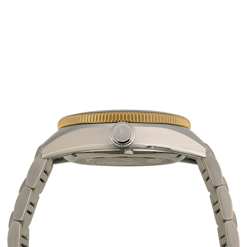Islander Calabro GMT World Time Automatic Watch with Gold Dial #ISL-191 crown