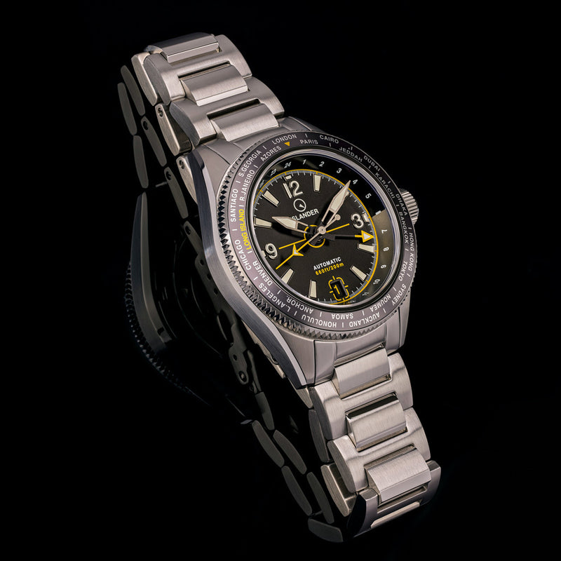 Islander Calabro GMT World Time Automatic Watch with Black Dial #ISL-192 lifestyle