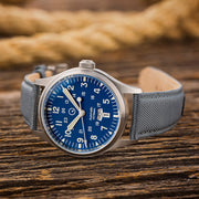 Islander Mitchel "DAY-T" Automatic Field Watch with Blue Dial and Day-Date Display #ISL-194 lifestyle