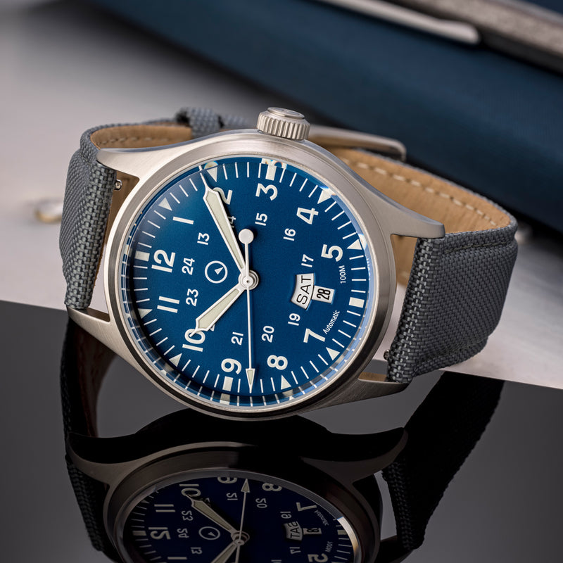 Islander Mitchel "DAY-T" Automatic Field Watch with Blue Dial #ISL-194