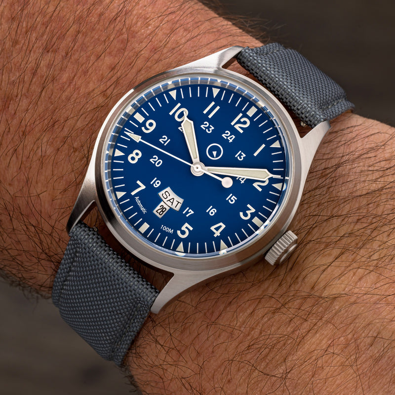 Islander Mitchel "DAY-T" Automatic Field Watch with Blue Dial #ISL-194