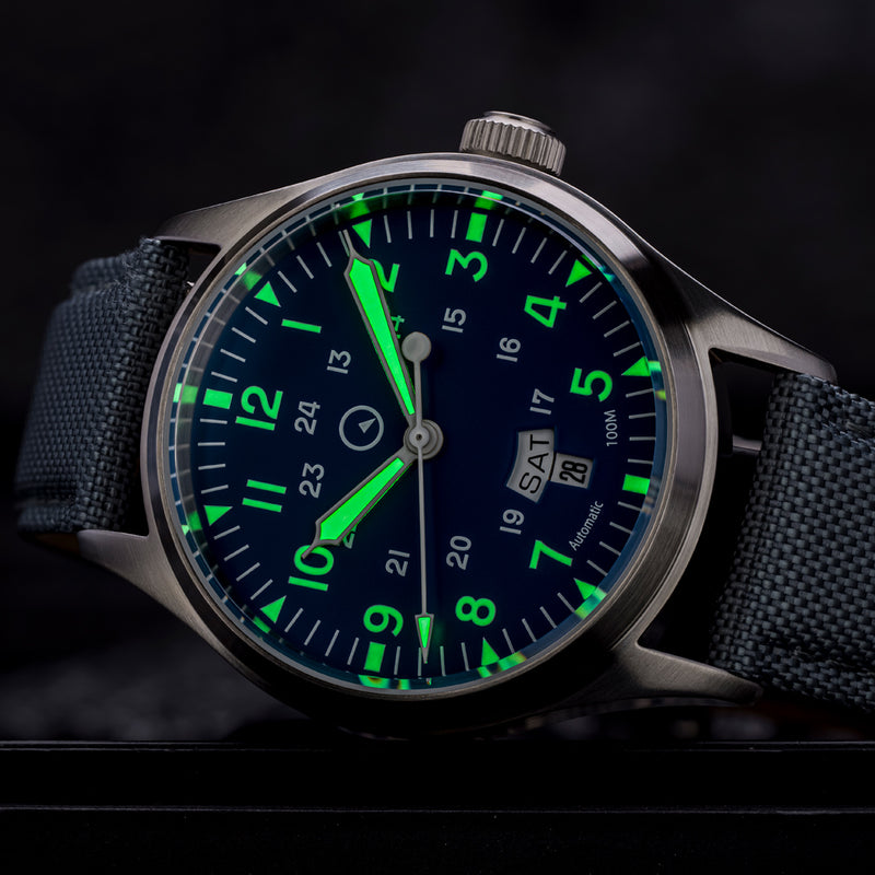 Islander Mitchel "DAY-T" Automatic Field Watch with Blue Dial #ISL-194