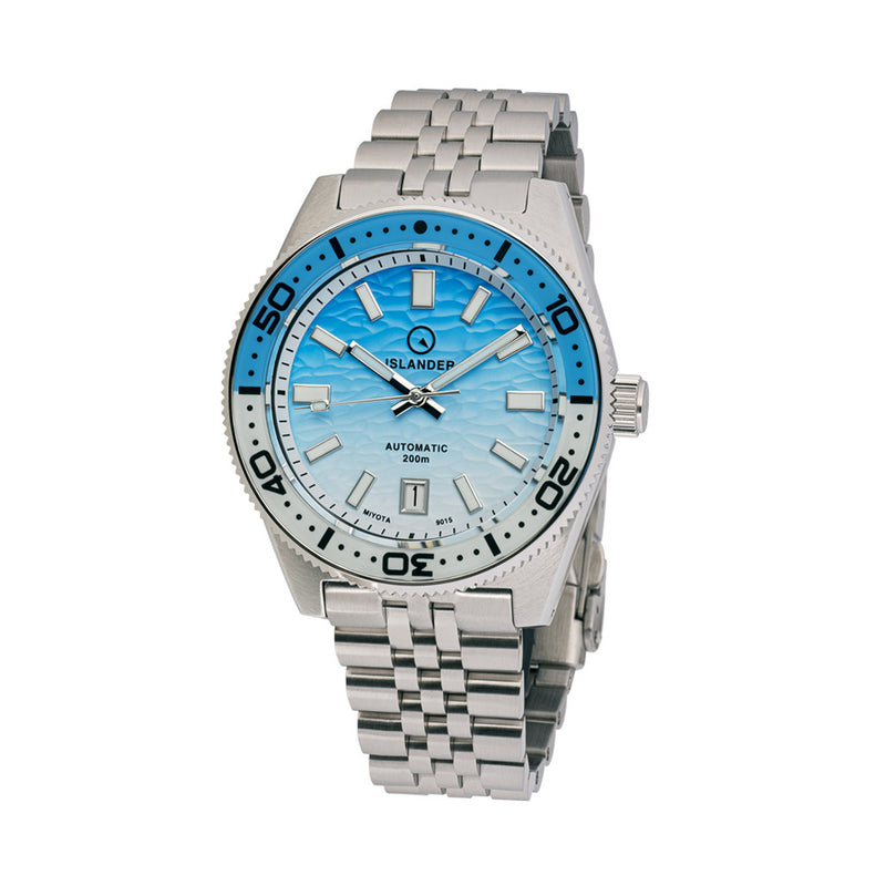 Islander Northport Hi-Beat Automatic Dive Watch with Ocean Blue and White Ripple Dial #ISL-195