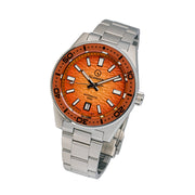 Islander Northport "Fireball" Hi-Beat Automatic Dive Watch with Sunset Orange Dial #ISL-196 tilt