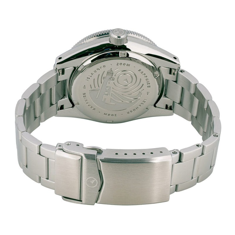 Islander Northport "Fireball" Hi-Beat Automatic Dive Watch with Sunset Orange Dial #ISL-196 back