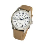 Islander 42mm "DAY-T" Automatic Field Watch with White Dial and Day-Date Display #ISL-198 tilt