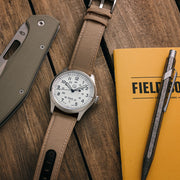 Islander 42mm "DAY-T" Automatic Field Watch with White Dial and Day-Date Display #ISL-198 lifestyle