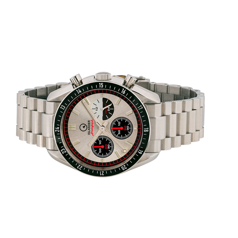 Islander Bethpage Amerigraph with Brushed Silver Dial and Chronograph Function #ISL-200 side
