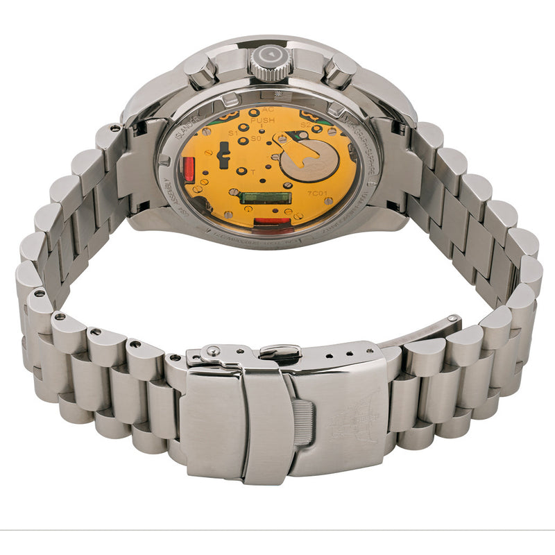 Islander Bethpage Amerigraph with Brushed Silver Dial and Chronograph Function #ISL-200 back