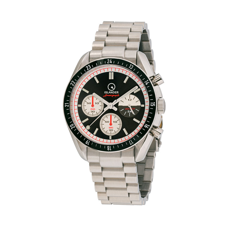 Islander Bethpage Amerigraph with Brushed Black Dial and Chronograph Function #ISL-201