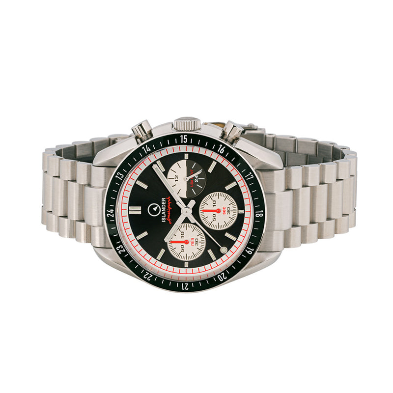 Islander Bethpage Amerigraph with Brushed Black Dial and Chronograph Function #ISL-201 side