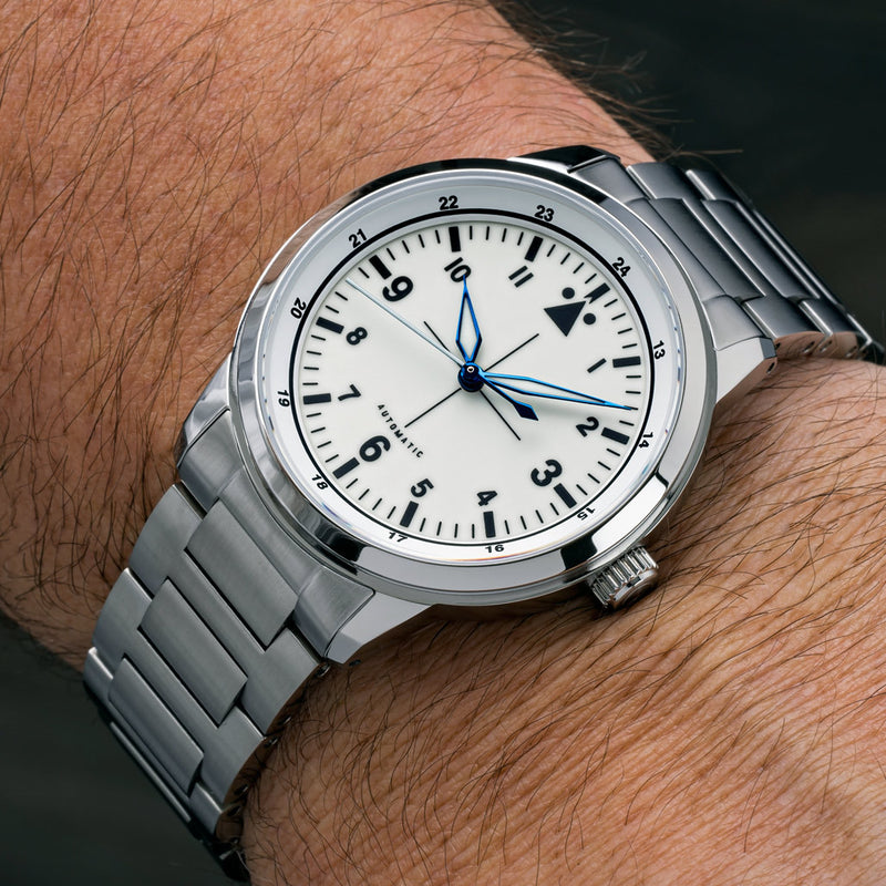 Islander x Hemel Hawkeye 39mm Modern Flieger with Full Lume Dial #ISL-204 wrist