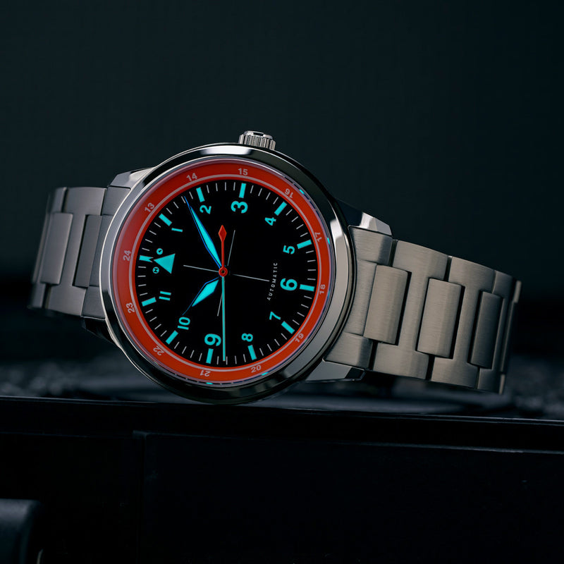 Islander x Hemel LIMITED EDITION Hawkeye 39mm Modern Flieger with Black Dial #ISL-205 lume