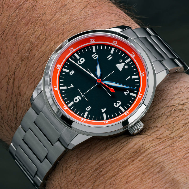 Islander x Hemel LIMITED EDITION Hawkeye 39mm Modern Flieger with Black Dial #ISL-205 wrist