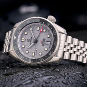 Islander JFK Automatic GMT Watch with Grey Cloud Dial and Dual Color Bezel #ISL-208
