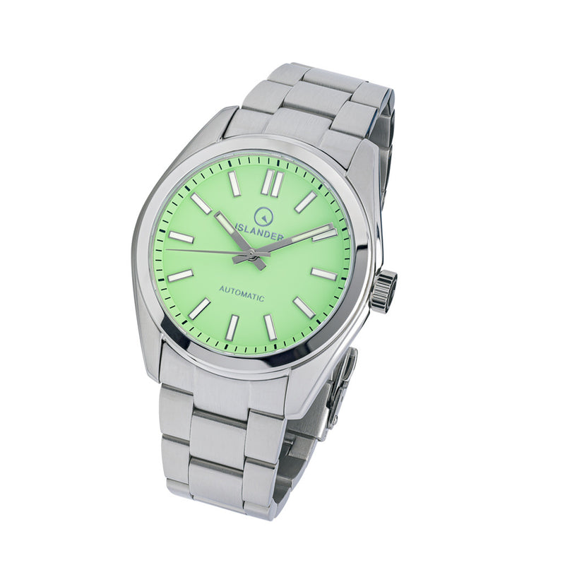 Islander Brookville Hi-Beat Automatic Dress Watch with Mint Green Dial #ISL-209 tilt