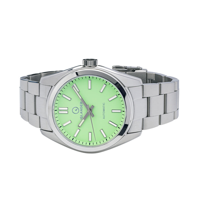 Islander Brookville Hi-Beat Automatic Dress Watch with Mint Green Dial #ISL-209 side