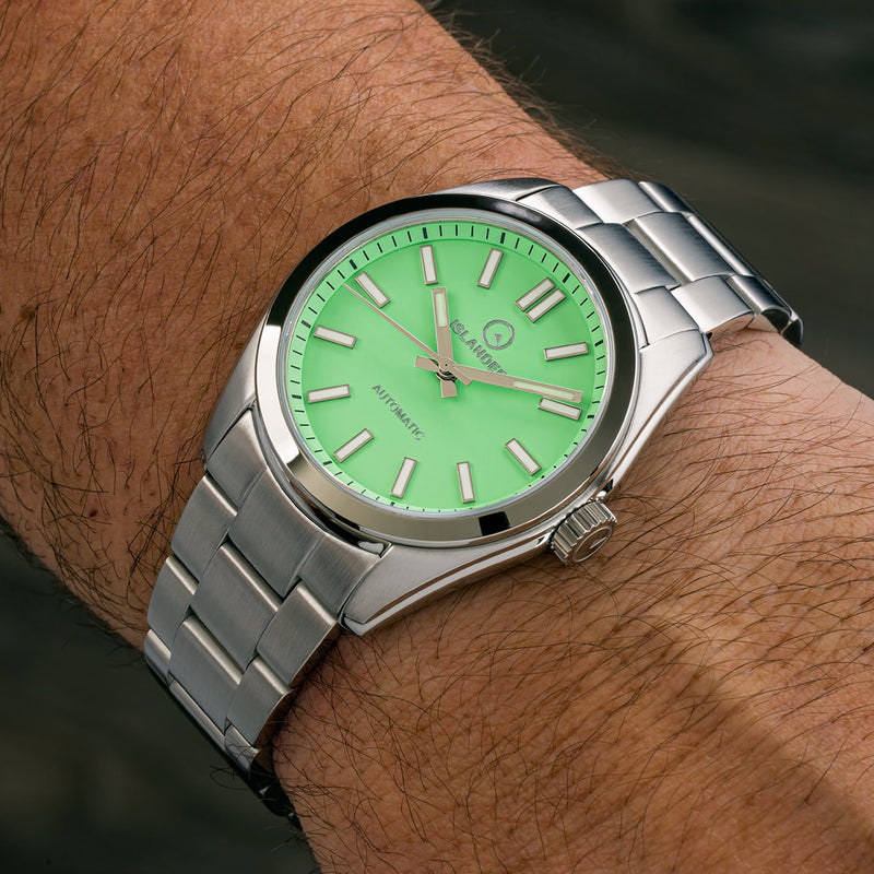 Islander Brookville Hi-Beat Automatic Dress Watch with Mint Green Dial #ISL-209 wrist
