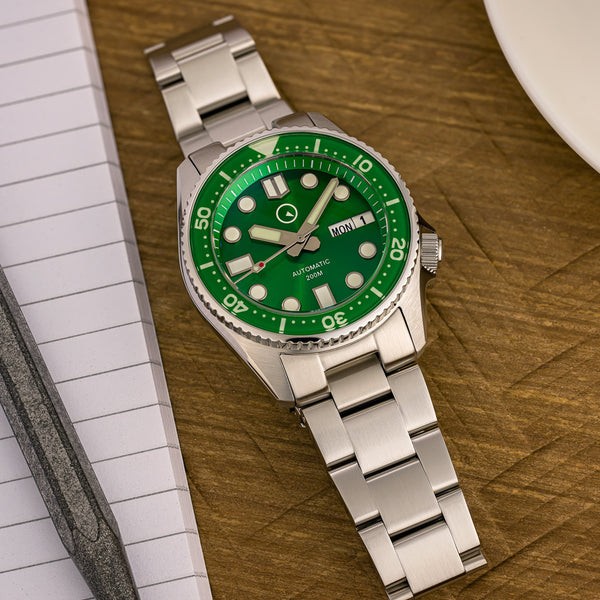 Islander 38mm Automatic Dive Watch with Radiant Green Dial #ISL-21
