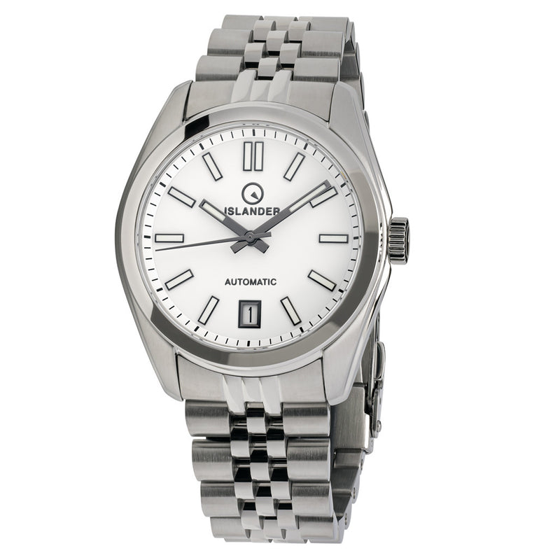 Islander Brookville Hi-Beat Automatic Dress Watch with White Dial #ISL-210 zoom