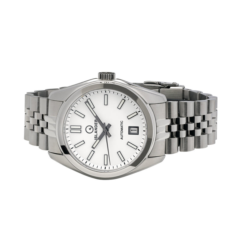 Islander Brookville Hi-Beat Automatic Dress Watch with White Dial #ISL-210 side