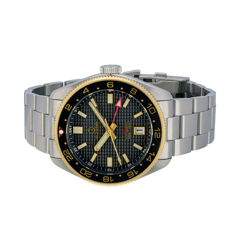 Islander Automatic GMT Dive Watch with Black Waffle Dial #ISL-213