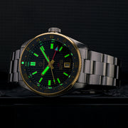Islander Automatic GMT Dive Watch with Black Waffle Dial #ISL-213