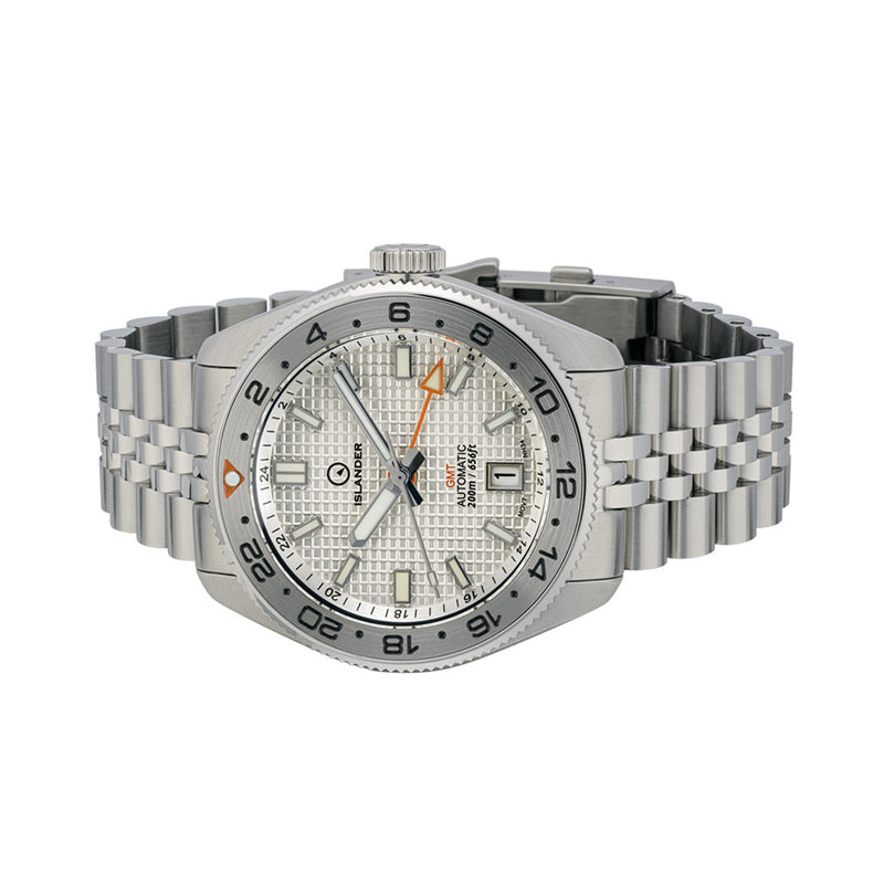 Islander Automatic GMT Dive Watch with White Waffle Dial #ISL-215