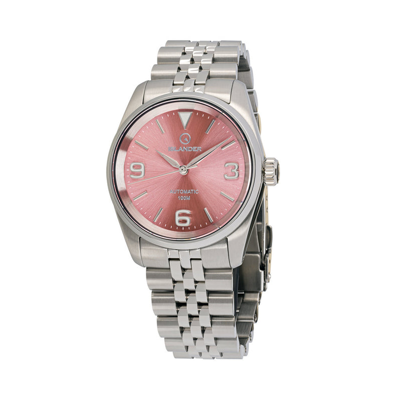 Islander Manhasset 36mm Automatic Watch with Sunburst Pink Dial #ISL-218