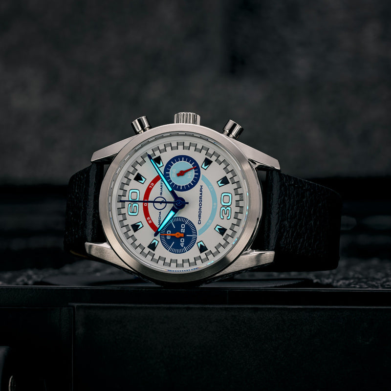 Islander DPA Mecha-Quartz Chronograph with White Dial #ISL-219 lume