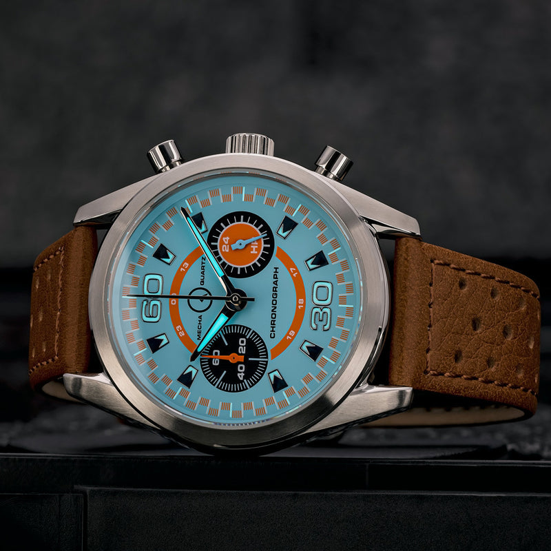 Islander DPA Mecha-Quartz Chronograph with Blue Dial #ISL-220 lume