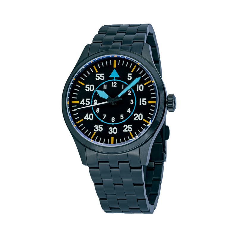 Islander 39mm Black IP Pilot Watch with Black Dial #ISL-229