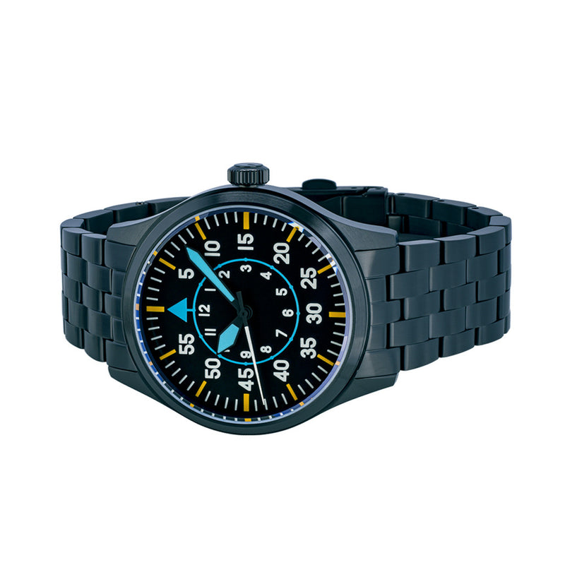 Islander 39mm Black IP Pilot Watch with Black Dial #ISL-229