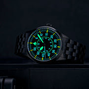 Islander 39mm Black IP Pilot Watch with Black Dial #ISL-229