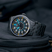 Islander 39mm Black IP Pilot Watch with Black Dial #ISL-229