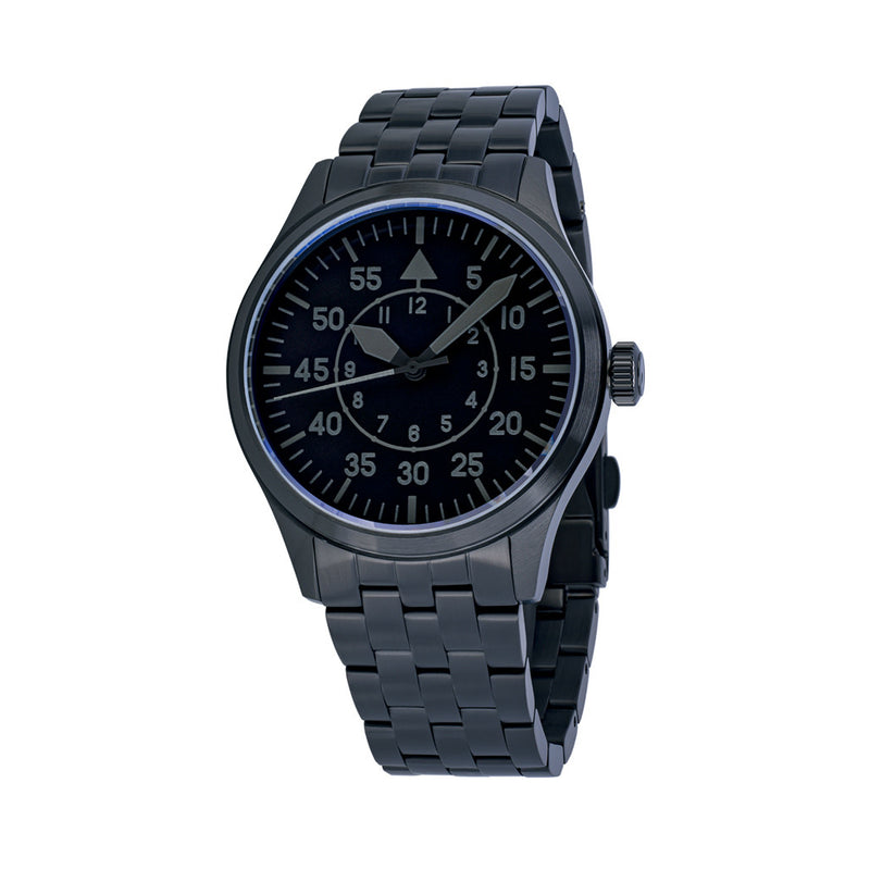 Islander 39mm Black IP Pilot Watch with Ghost Dial #ISL-230