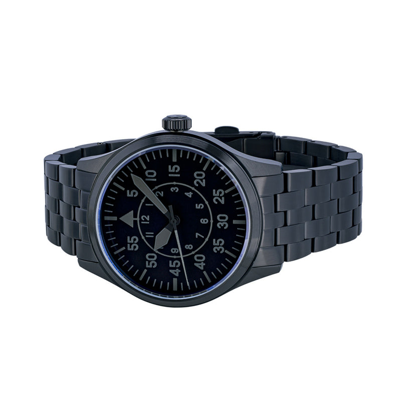Islander 39mm Black IP Pilot Watch with Ghost Dial #ISL-230