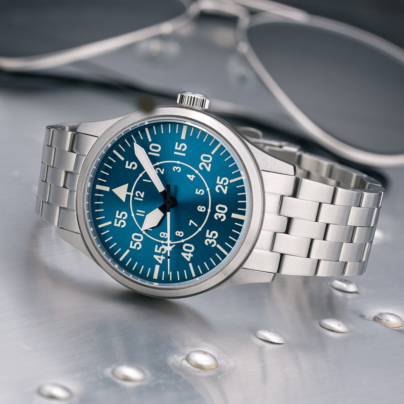Islander 39mm Pilot Watch with Vintage Blue Livery Color Scheme #ISL-232