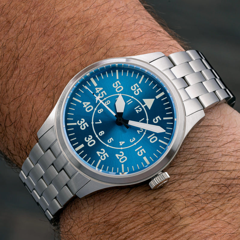 Islander 39mm Pilot Watch with Vintage Blue Livery Color Scheme #ISL-232