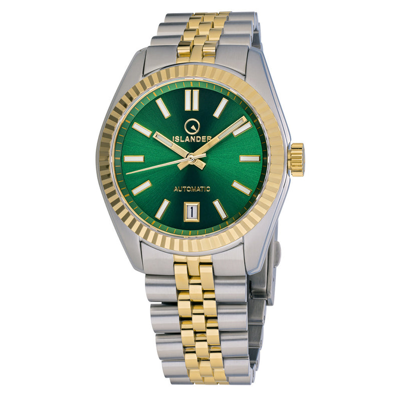 Islander Brookville Hi-Beat Automatic Two-Tone Dress Watch with Radiant Green Dial #ISL-233