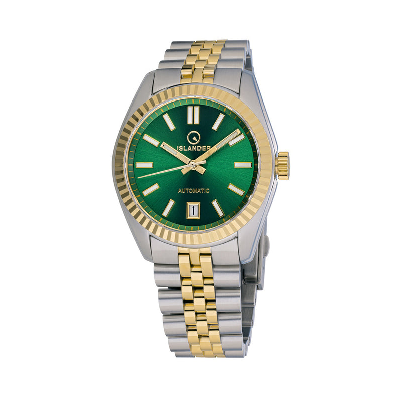 Islander Brookville Hi-Beat Automatic Two-Tone Dress Watch with Radiant Green Dial #ISL-233
