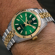 Islander Brookville Hi-Beat Automatic Two-Tone Dress Watch with Radiant Green Dial #ISL-233
