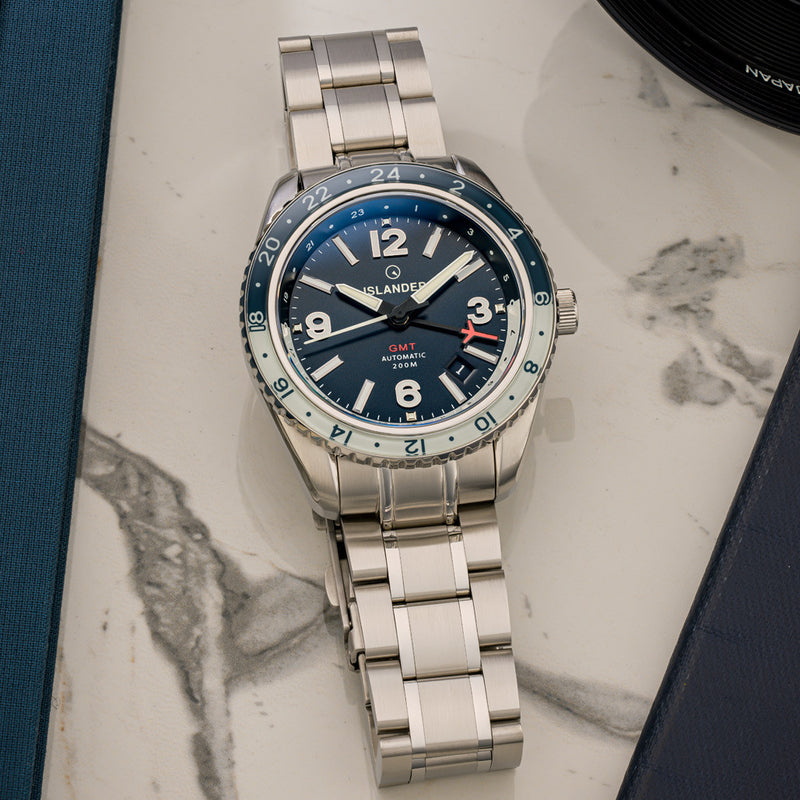 Islander Republic Traveler GMT Watch with Blue Dial #ISL-238
