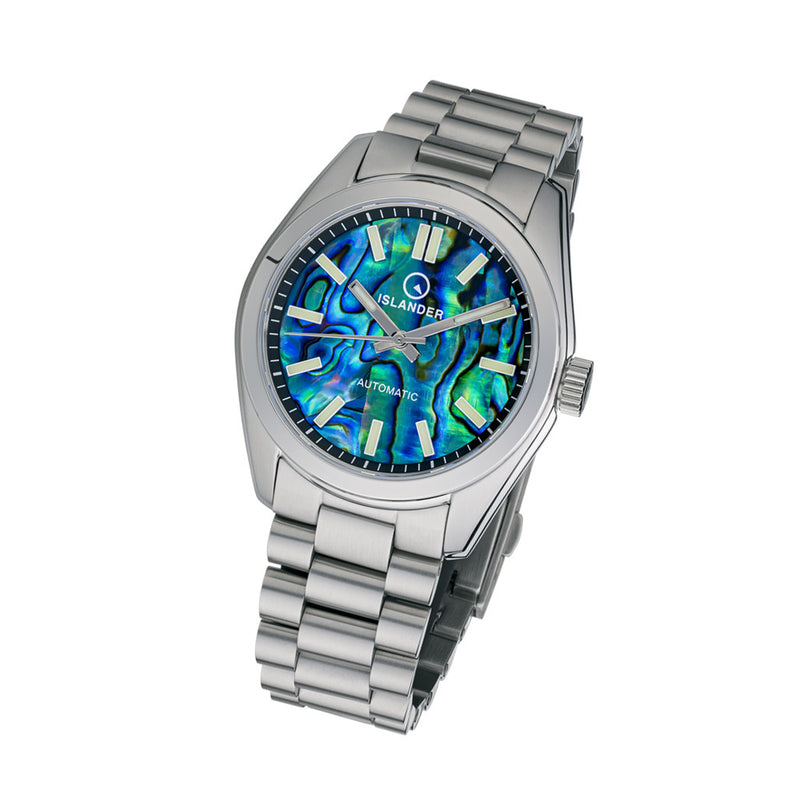 Islander Brookville Hi-Beat Automatic Dress Watch with Abalone Dial #ISL-239 tilt