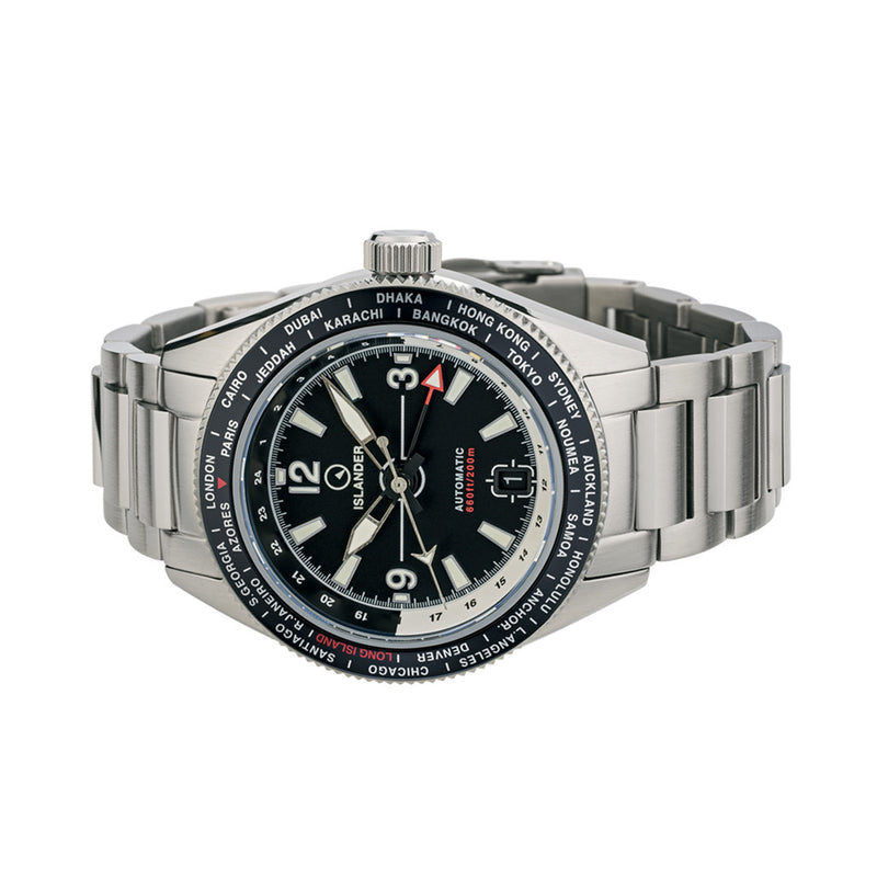 Islander Calabro GMT World Time Watch with Black Dial #ISL-240