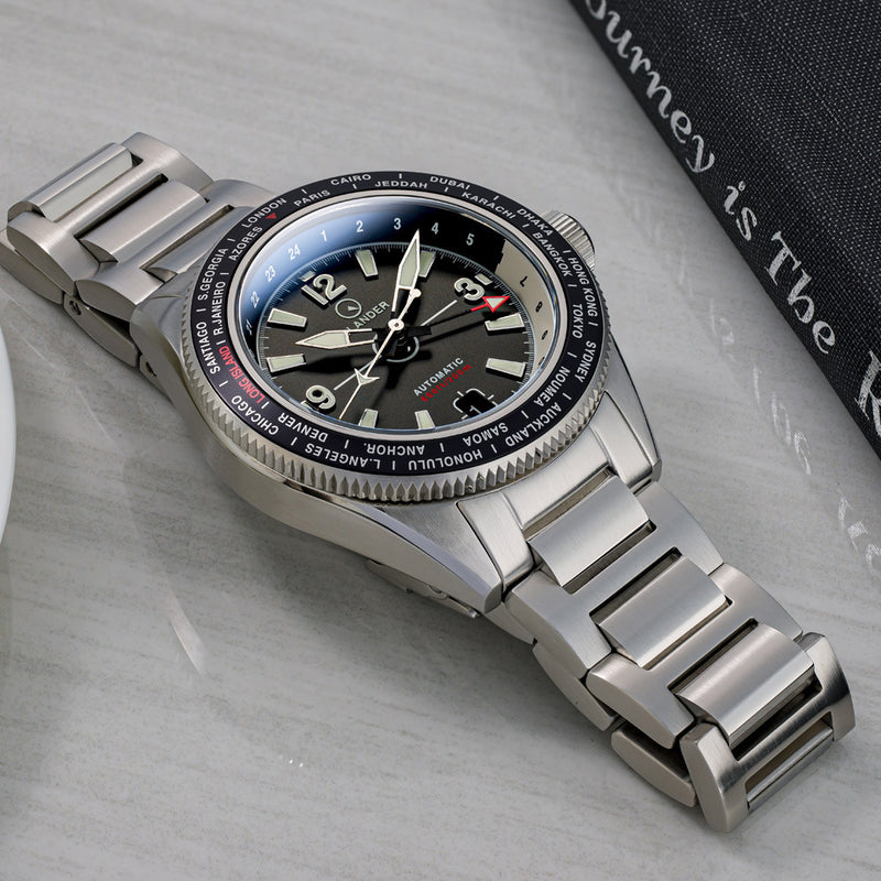 Islander Calabro GMT World Time Watch with Black Dial #ISL-240