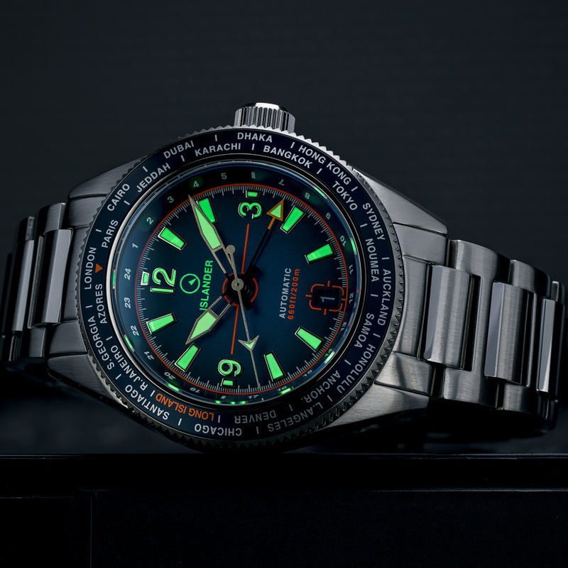 Islander Calabro GMT World Time Watch with Blue Dial #ISL-241