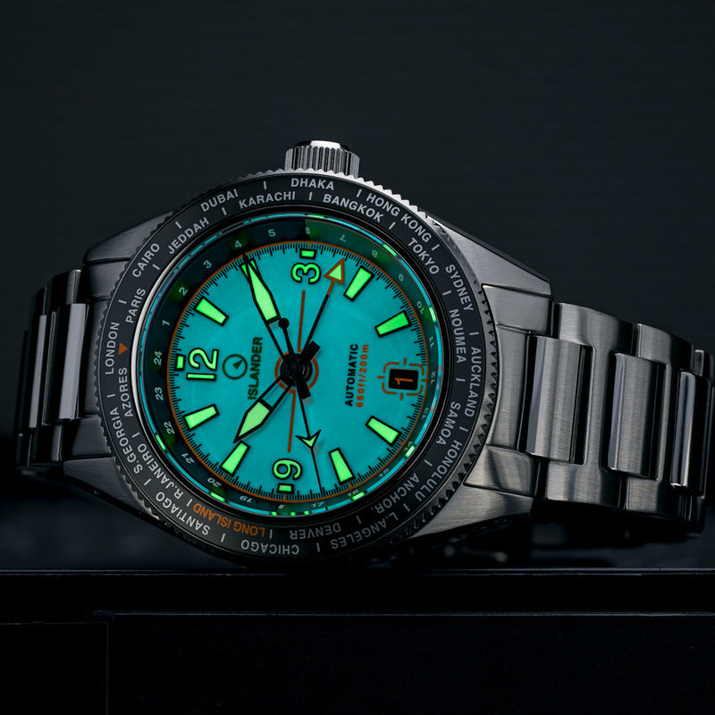 Islander Calabro GMT World Time Watch with Full Lume Dial #ISL-244