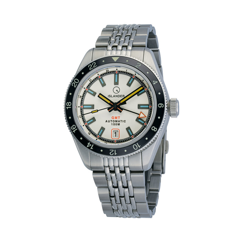 Islander Port Jefferson GMT Skin Diver Automatic Watch with White Dial #ISL-245