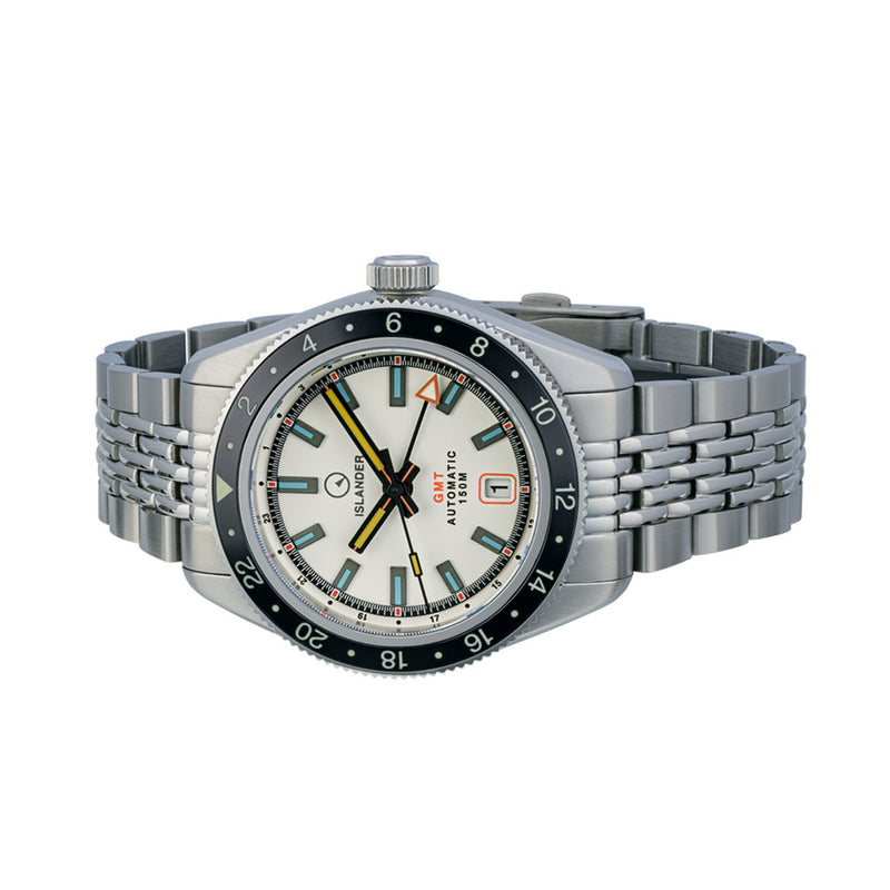 Islander Port Jefferson GMT Skin Diver Automatic Watch with White Dial #ISL-245
